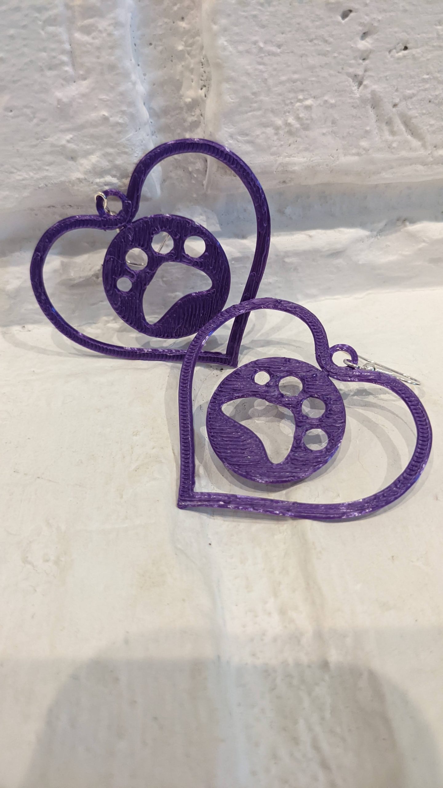 Heart + Paw Outline Earring