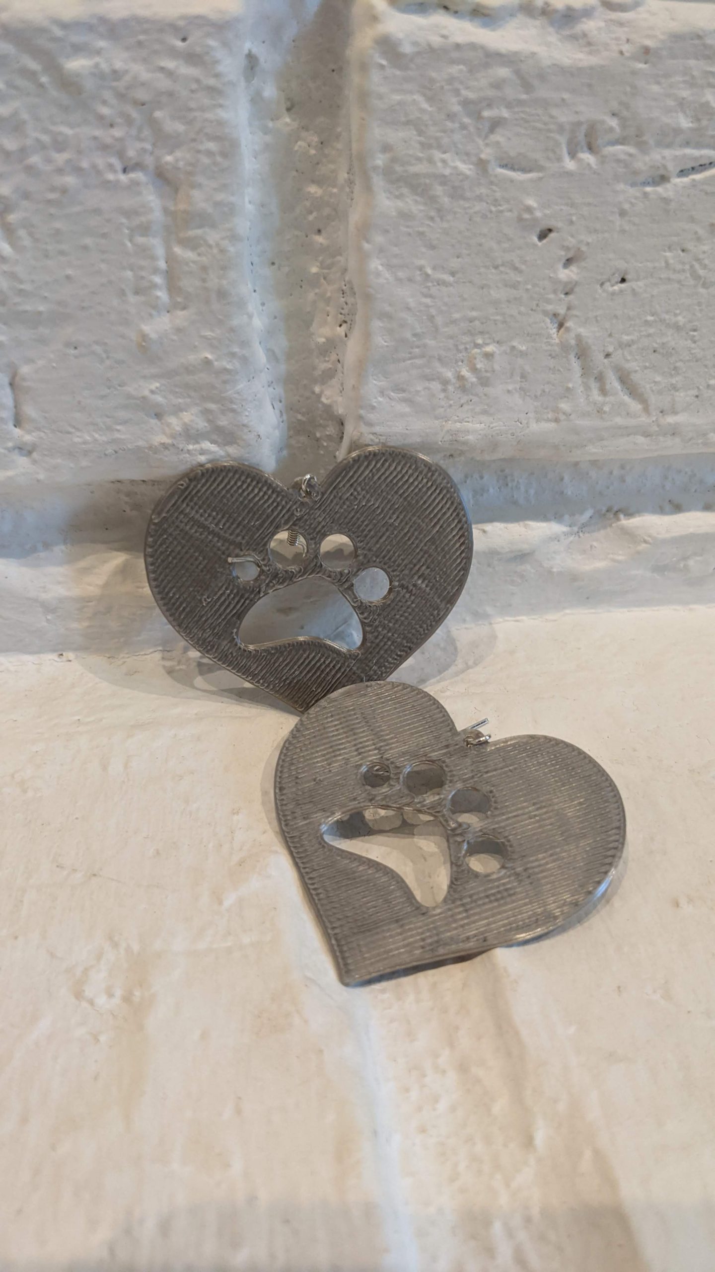 Filled Heart + Paw Earring